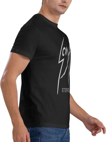 Vista 4 de Soda Music and Stereo - Camiseta de manga corta para hombre, diseño casual, cuello redondo, unisex, color negro