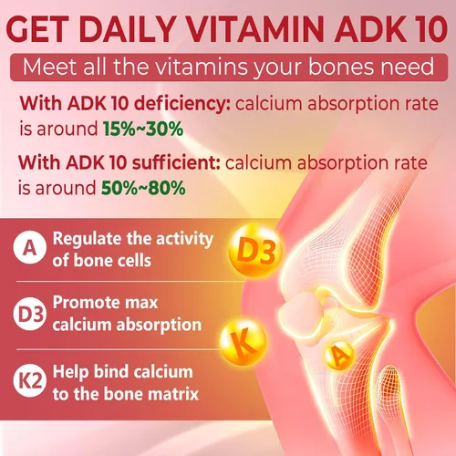 Vista 3 de Vitamina D3 + K2 + A Gummies 5000IU/10000 UI – Suplemento de vitamina D3 Con K2 con calcio magnesio zinc, vitamina C y E, alta dosis máxima