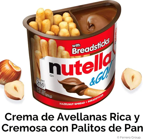 Vista 2 de Nutella & Go Avellana para untar y palitos de pan, 1.8 onzas