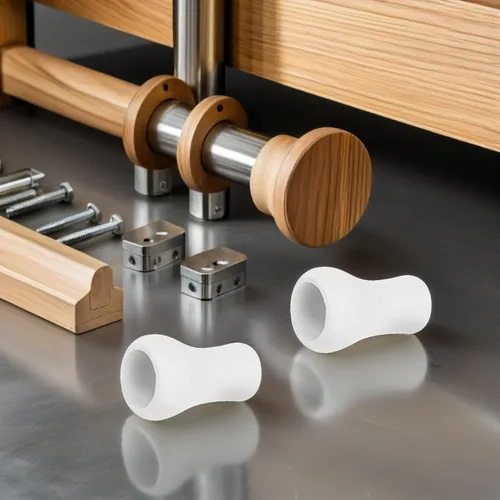 Vista 6 de 20 pomos de plástico para persianas blancas, pomos de plástico para cable ciego, para colgar, extremos de cable para cortina y manualidades