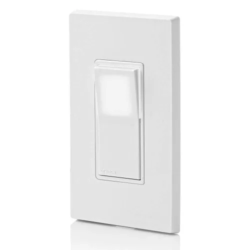 Vista 4 de Leviton Interruptor de Luz de Pared LED Iluminado Decora de 15 Amperios de Un Solo Polo, L5611-2W, Blanco