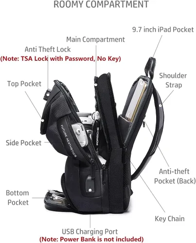 Vista 3 de iubest Men's Sling Bag Shoulder Bag Crossbody Shoulder Casual Daypack Rucksack Backpack