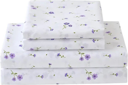Vista 61 de Softan Juego de sábanas tamaño matrimonial con estampado geométrico de rombos y leopardo, sábanas bajeras de microfibra con bolsillo profundo de 15