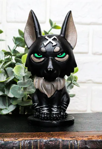 Vista 3 de Ebros Norsies Edición Coleccionista Fenrir - Figura pequeña de lobo gigante hijo de Loki de 4 pulgadas de alto, mitología vikinga nórdica, estatua