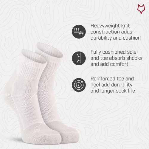 Vista 3 de FoxRiver Wick Dry Athletic - Calcetines deportivos pesados para un cuarto paquete de 2 pares