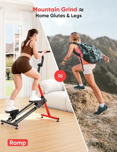 Vista 5 de YOLEO Escaleras de resistencia ajustable para ejercicio en casa, escaleras plegables de cardio con 3 modos de entrenamiento y pedal de gran