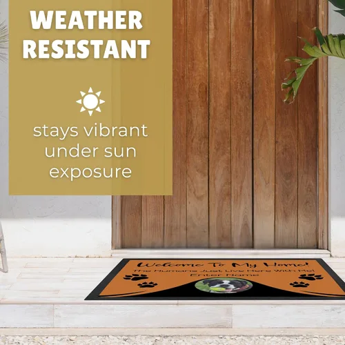 Vista 7 de Tapete personalizado para puerta de perro con foto y nombre, tapete de bienvenida personalizado, tapete de piso, tapete para puerta delantera