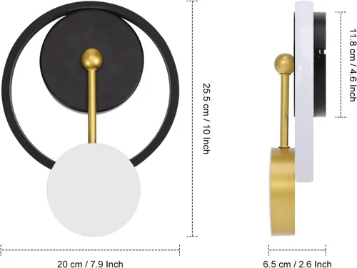 Vista 2 de XEYOU Aplique de pared moderno de 18 W, iluminación LED para interiores, lámpara de pared creativa con forma de reloj, decoración de pared