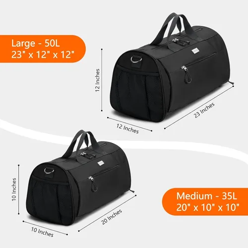 Vista 4 de TOPDesign Bolsa de gimnasio para mujeres y hombres, bolsa de lona unisex con compartimento para zapatos y bolsillo húmedo para viajes, deportes