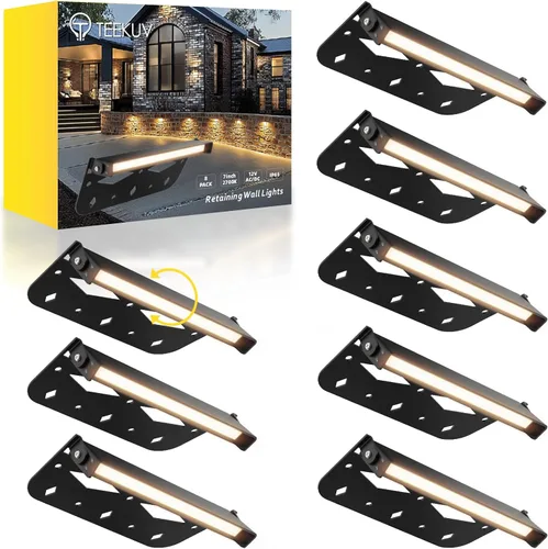 Vista 10 de Teekuv Paquete de 10 luces de pared de contención de 4 pulgadas, iluminación LED de 3 W, IP65, impermeable, 12 V CA/CC, bajo voltaje