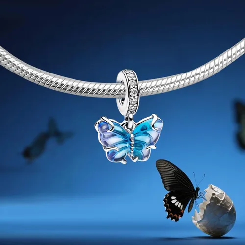 Vista 4 de Annmors Silver Charms for Bracelets 925 Sterling Dragonfly Family Heart Love Dangle for Women Bracelet & Necklace Pendant