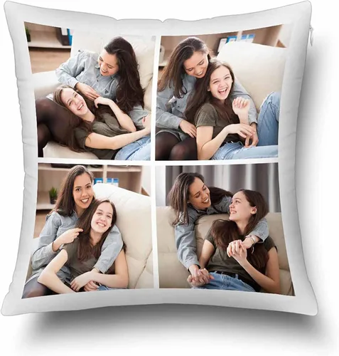 Vista 16 de Funda de almohada con foto personalizada, regalos para la familia, fotos personalizadas, fundas de almohada decorativas personalizadas, regalos