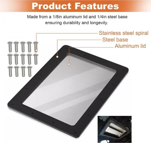 Vista 3 de Panel de acceso para puerta de trampa de bomba de combustible compatible con Camaro y Firebird 1982-1997 (incluye 14 tornillos)
