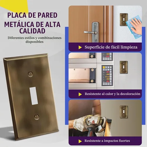 Vista 5 de ENERLITES Placa de pared metálica para interruptor de luz de palanca, cubierta de interruptor de acero inoxidable, resistente a la corrosión