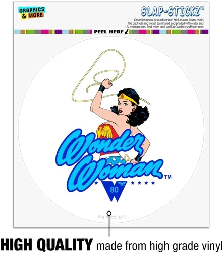 Vista 3 de Wonder Woman 80th Lasso Automotive Car Window Locker Circle Bumper Sticker