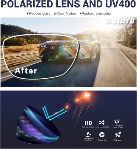Vista 5 de Gafas de sol para mujer UV400 espejadas, apto para exteriores, vacaciones, conducción
