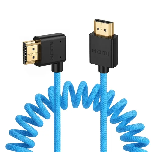 Vista 29 de 8K HDMI a abajo HDMI de alta velocidad negro en espiral trenzado cable para Sony A7S3 FX3 FX9 Canon C70 Z CAM E2 cámara Atomos Ninja V Shinobi Cable