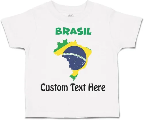Vista 6 de Camiseta para niños pequeños Brasil Brasil Algodón Brasil Niño & Niña Ropa Bebé Divertido Tee Solo un diseño blanco