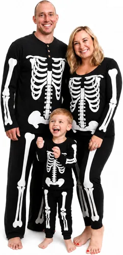 Vista 15 de Owlivia Pijamas de Navidad de Halloween para la familia, pijamas de algodón orgánico a juego candies