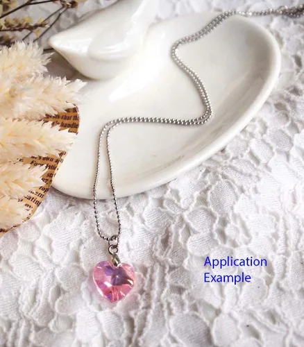 Vista 8 de 20 cuentas colgantes de cristal de corazón de amor de San Valentín de 0.394 pulgadas (0.394 in), cuentas sueltas de diamantes de abril transparentes