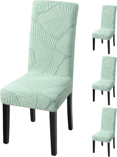Vista 42 de Fuloon Paquete de 4 Fundas Protectoras para Asientos de Sillas de Comedor Super Ajustadas Elásticas Extraíbles Lavables Cortas para Hotel, Comedor