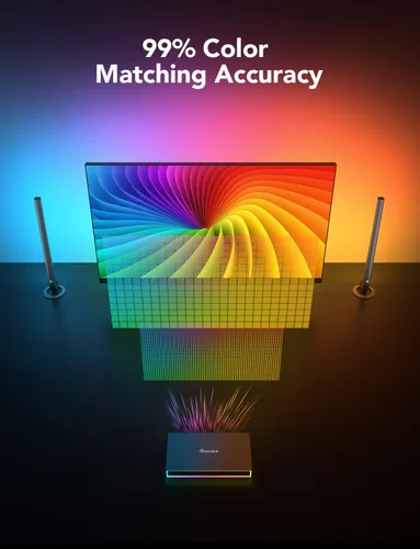 Vista 4 de Govee Kit de caja de sincronización de juegos AI, con barras de luz y luz trasera de monitor, caja de juegos HDMI 4K, tira de luz LED RGBIC