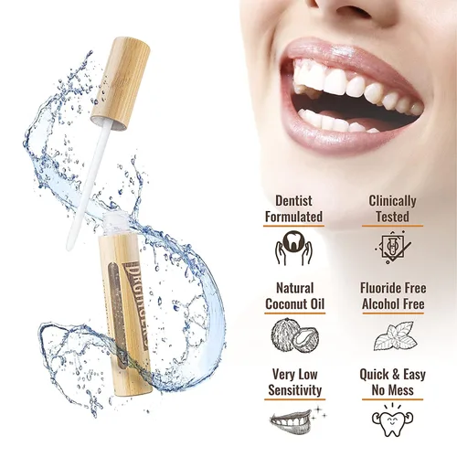 Vista 5 de Dr. Ginger - Bolígrafo blanqueador de aceite de coco con xilitol, menta de coco, 0.35 onzas Coconut Powered Whitening, Coconut Oil, Xylitol