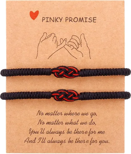 Vista 50 de Pulseras tibetanas hechas a mano con cuerda roja para él y ella, pulsera de la amistad, pulsera de la amistad, hilo negro y rojo para protección