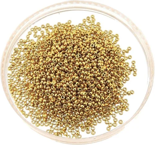Vista 5 de Miyuki Cuentas redondas de semillas de Rocaille Tamaño 15/0 0.29 oz Duracoat Oro Galvanizado