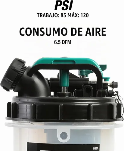 Vista 6 de OEMTOOLS 24937 Extractor de fluido neumático/manual, bomba extractora de aceite de 1.5 galones (6 litros), para refrigerante, transmisión y fluido