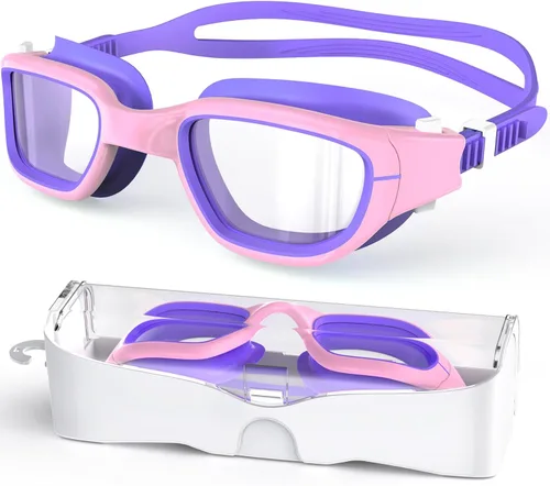 Vista 11 de Gafas de natación para niños, gafas de natación para niños de 6 a 14 años, gafas de piscina con protección UV antivaho para niños y niñas