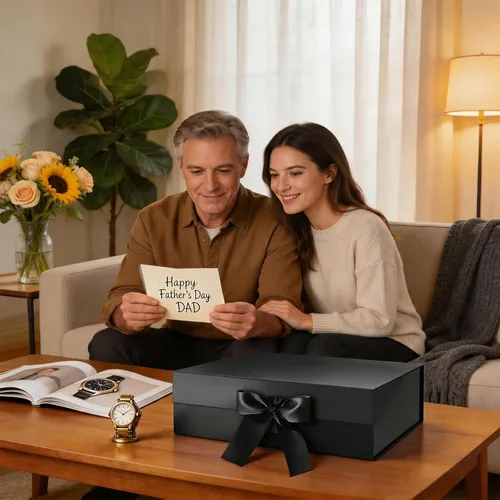 Vista 3 de HAPPY POTATO Caja de regalo grande con tapa y cinta, caja de propuesta de padrino, caja de regalo magnética para regalos