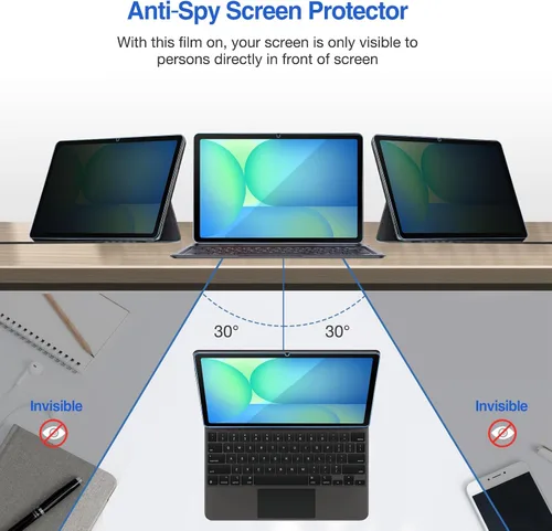 Vista 3 de ProCase Protector de pantalla de privacidad para Galaxy Tab S10 FE /S9 FE /S9/S8/S7 for Galaxy Tab S10 FE 2025/S9 FE 10.9"/S9 11" 2023/S8 2022/S7