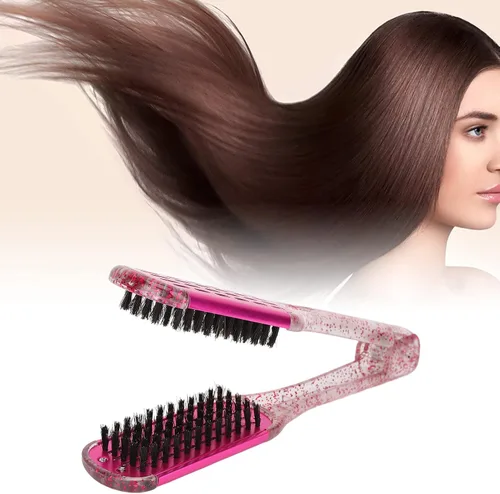 Vista 5 de Cepillo alisador de cabello y cepillo de doble función, peine de férula para alisar el cabello de doble cara, herramienta de secado rápido