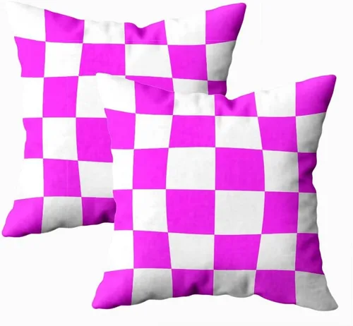 Vista 22 de Fundas de almohada decorativas de 16 x 16 pulgadas, patrón blanco y negro de tablero de ajedrez para sofá, fundas de cojín de granja para decoración