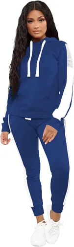 Vista 28 de TOPSRANI - Trajes deportivos de dos piezas para mujer, sudaderas casuales, traje deportivo liso, conjunto de pantalones de sudadera para trotar