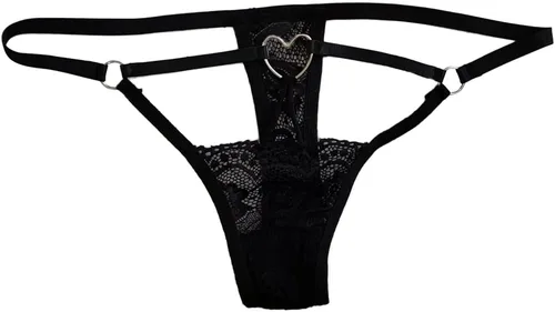 Vista 4 de MASKE Bragas sexis para mujer, traviesas para el sexojuego, bordado de encaje transparente, vendaje cruzado y cintura baja