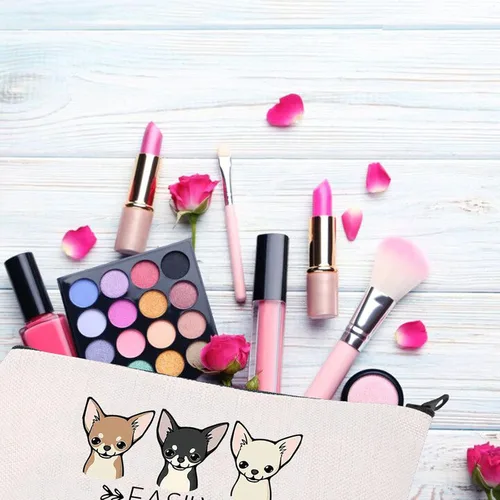 Vista 4 de BDPWSS Regalo de Chihuahua para los amantes de Chihuahua, bolsa de maquillaje de Chihuahua, Chihuahua, perro, cachorro, regalo divertido, bolsa