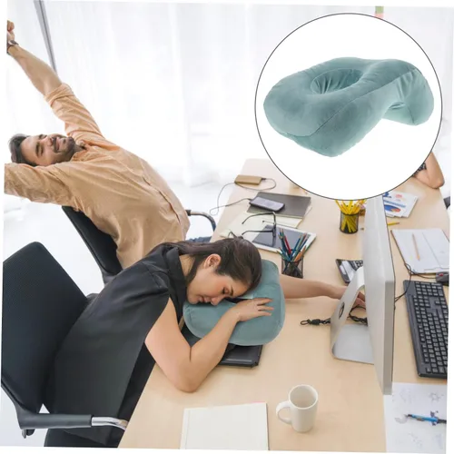 Vista 7 de Almohada de masaje azul para cama Almohada de dormir boca abajo con soporte de brazo Almohada de espuma viscoelástica para siesta