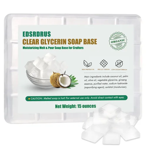 Vista 12 de Base de jabón de glicerina de 15 onzas – Base de jabón perfumada para derretir y verter para manualidades, fácil de cortar, vegana y natural