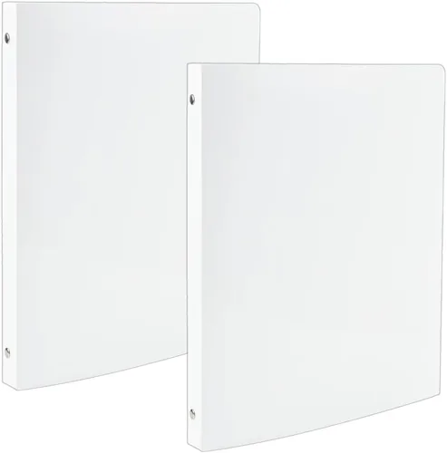 Vista 33 de JAM PAPER Carpeta de plástico de 1 pulgada, carpeta blanca de 3 anillas, se vende individualmente Blanco