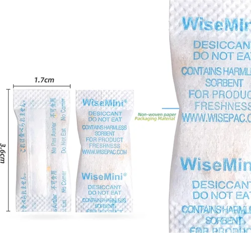 Vista 2 de Wisesorb Paquetes de gel de sílice, paquete de 900 paquetes desecantes de 0.02 oz para almacenamiento, paquetes de sílice que indican