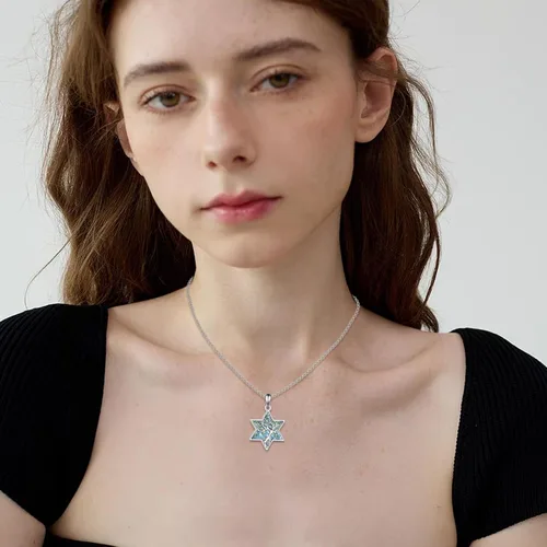 Vista 20 de ONEFINITY Collar de plata de ley 925 con diseño de árbol de la vida con colgante de nudo celta de concha de abulón para mujer