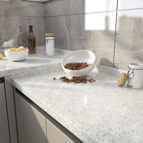 Vista 2 de LaCheery Papel adhesivo de granito sintético para encimeras, papel tapiz autoadhesivo de granito impermeable para encimeras de cocina, papel