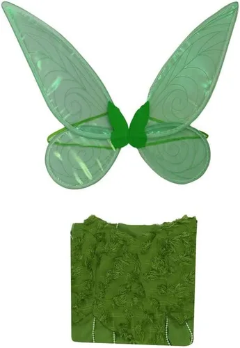 Vista 9 de Baycon Tinker Bell - Disfraz de hada elfo de ala, vestido de cosplay, uniforme para Halloween
