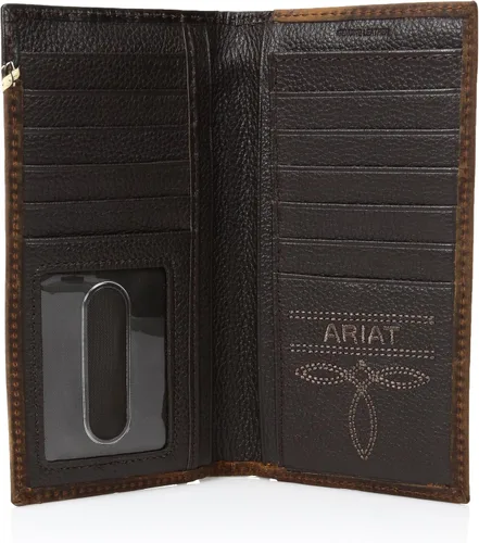 Vista 4 de Ariat Cartera para hombre con borde envejecido oscuro Rodeo Western