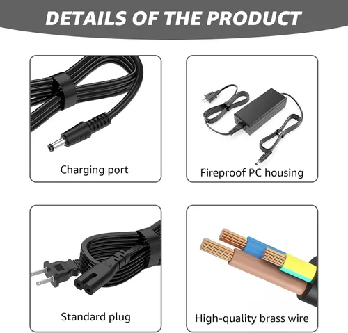 Vista 5 de Cargador para Hiboy S2 Pro, S2, KS4, KS4 Pro, fuente