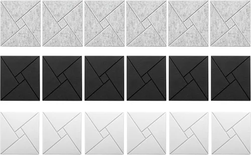 Vista 4 de of 12 Soundproof Foam Tiles Square Adhesive Wall Panel Polyester Panel Foam Panels Panels White