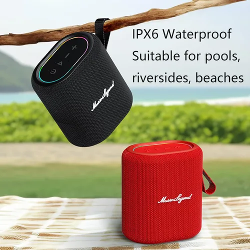 Vista 5 de E I F E R V22 Mini altavoz inalámbrico con graves dinámicos, diseño portátil de mano, Bluetooth 5.3, IPX6 impermeable, emparejamiento estéreo TWS