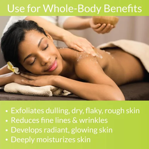 Vista 5 de Organic Fiji Exfoliante para todo el cuerpo - Infundido con aceite de coco, exfoliante de azúcar para una piel suave y suave, exfolia y restaura